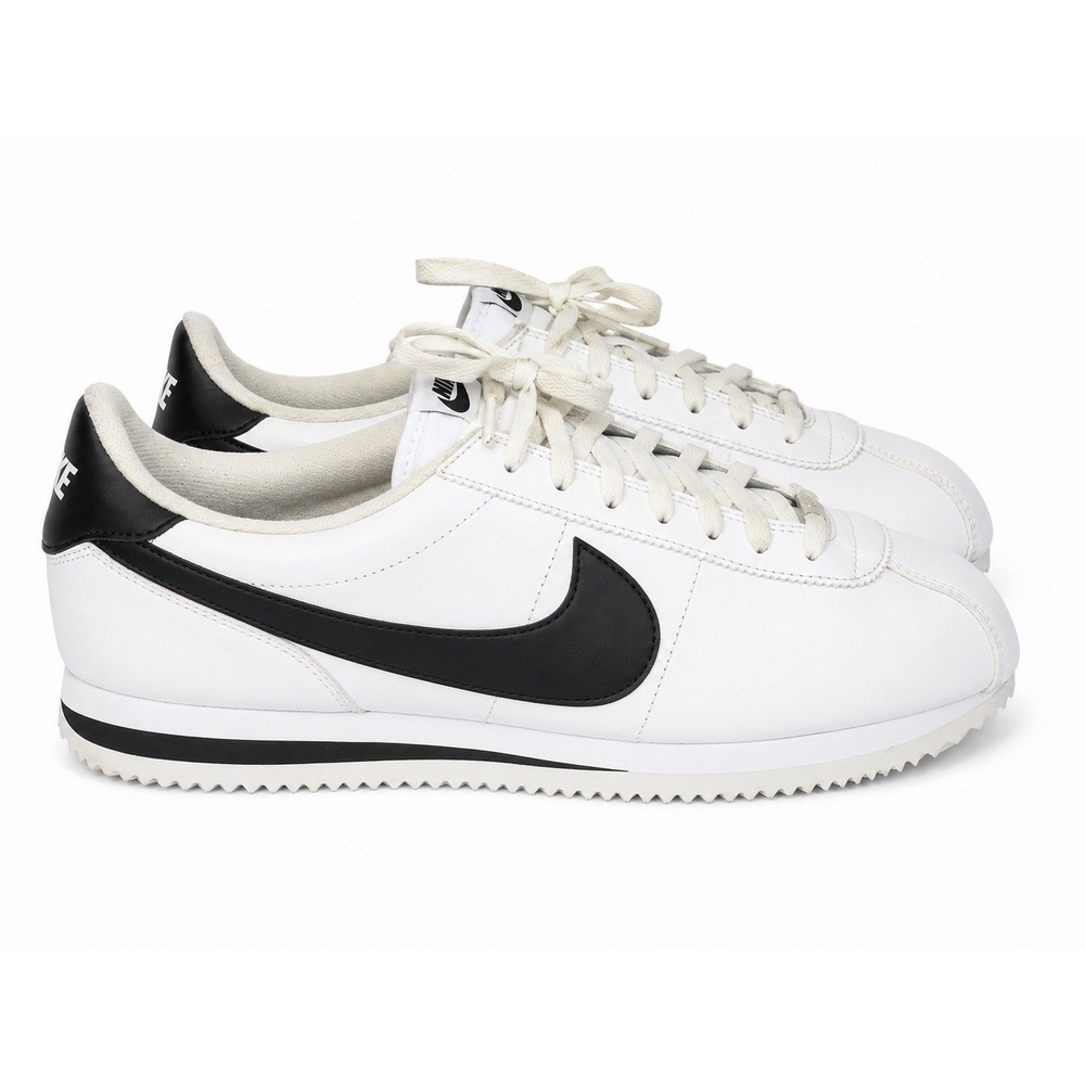 Nike Cortez White Black Lace Up Low Top Casual Sneakers DM4044-105 Men's 12